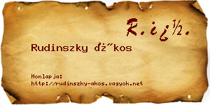 Rudinszky Ákos névjegykártya